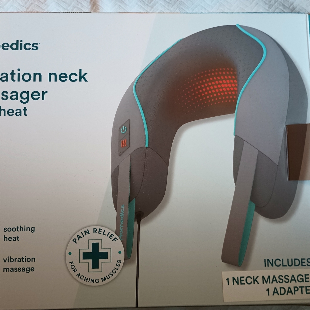 Homedics Neck Massager with Heat - Gray and Teal